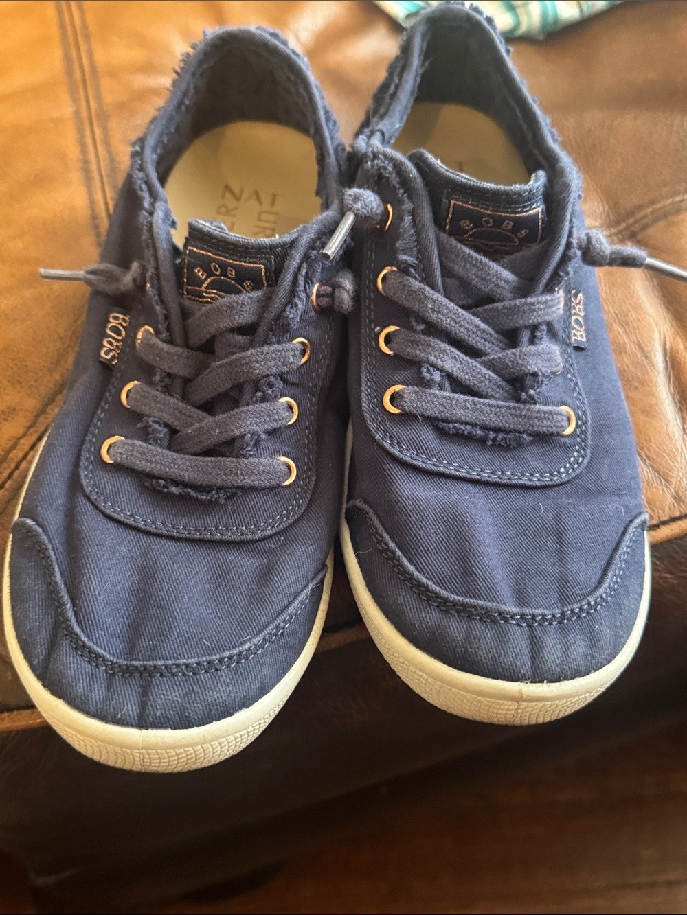BOBS from Skechers Navy Canvas Lace-Up Sneakers